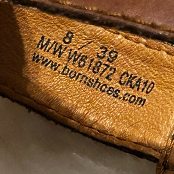 Born Chenille brown leather strappy slingback heel sandals women’s size 8M - Picture 5 of 16